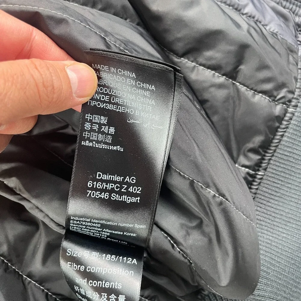 Mercedes Benz Drivers Bomber‎ Jacket Men XL Dark Grey Full Zip Logo NWT $395